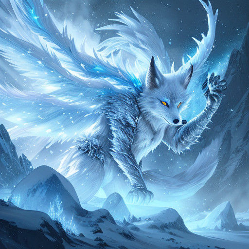 Snow Fox Radiates Icy Magic in a Winter Wonderland