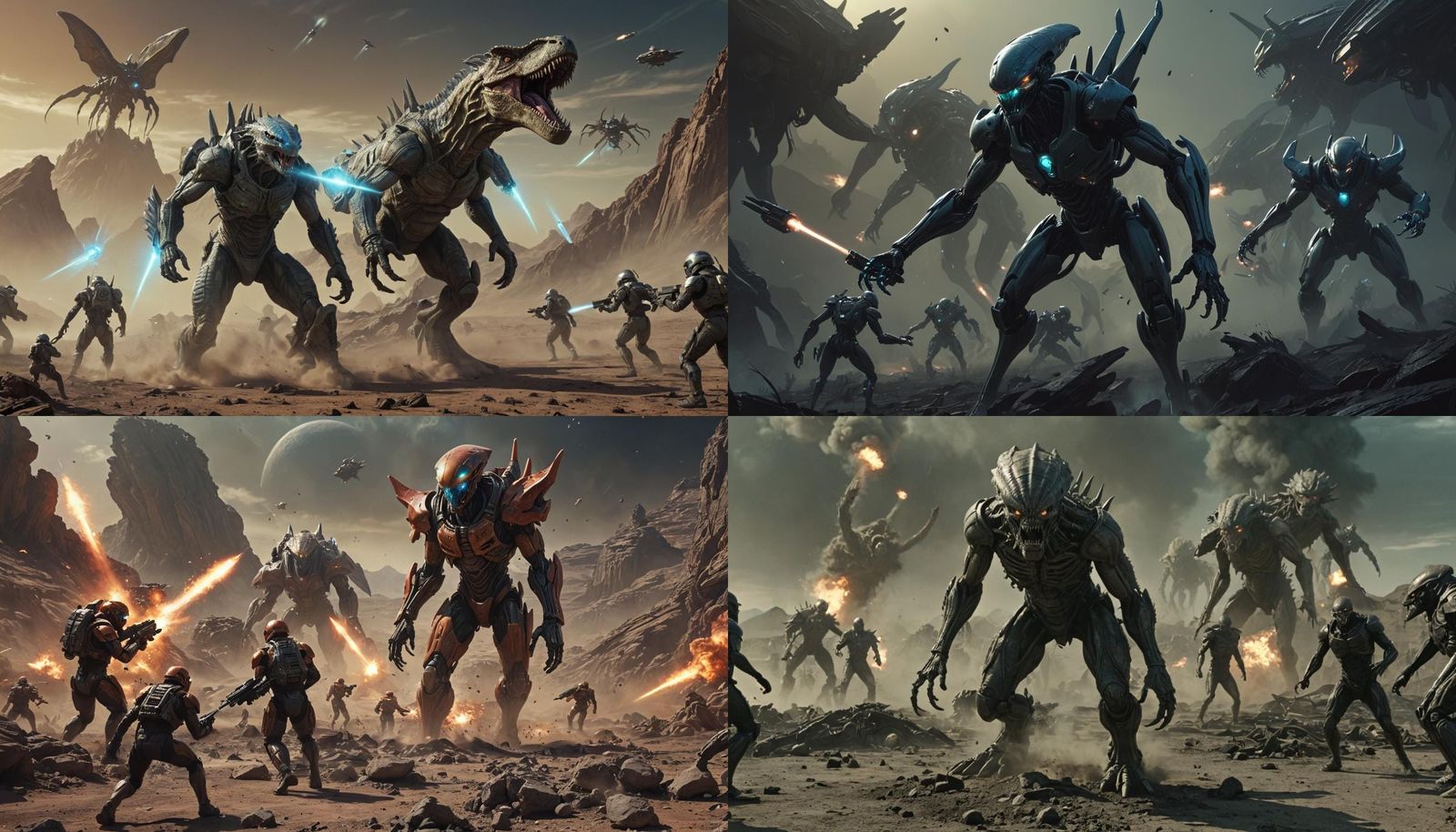 Alien Beast Defends Barren Planet from Spacecraft