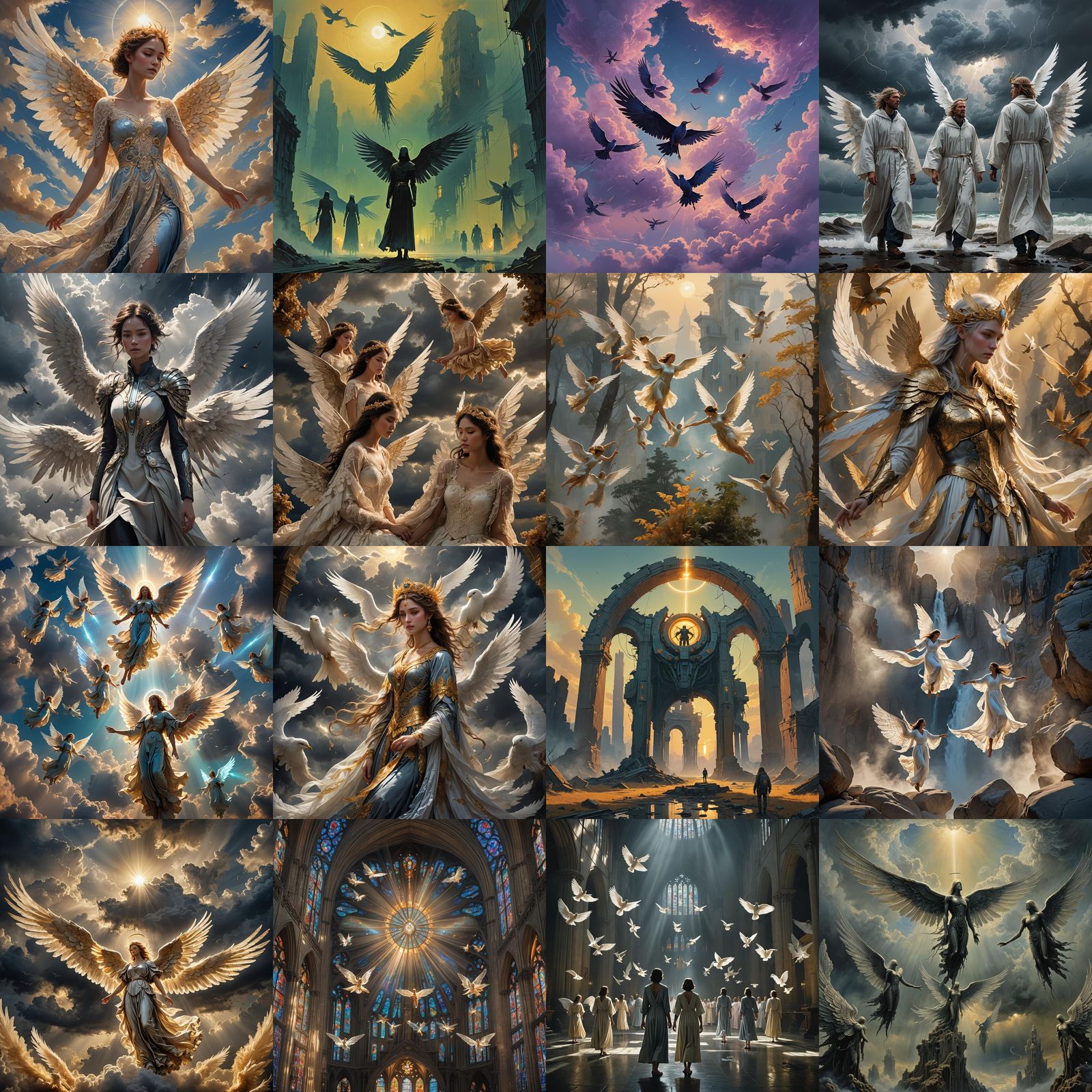 Hyperrealistic Angels in Cinematic HDR Detail