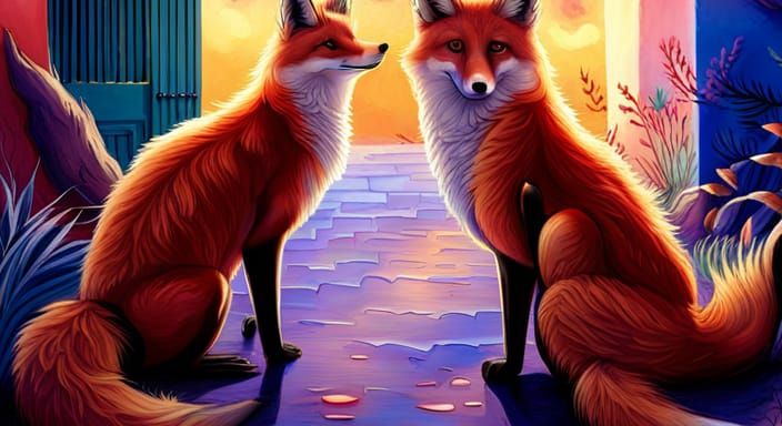 Mexican Folk Art Foxes