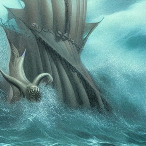 Sea King Rises: Dramatic Oil Painting of Ocean Fury