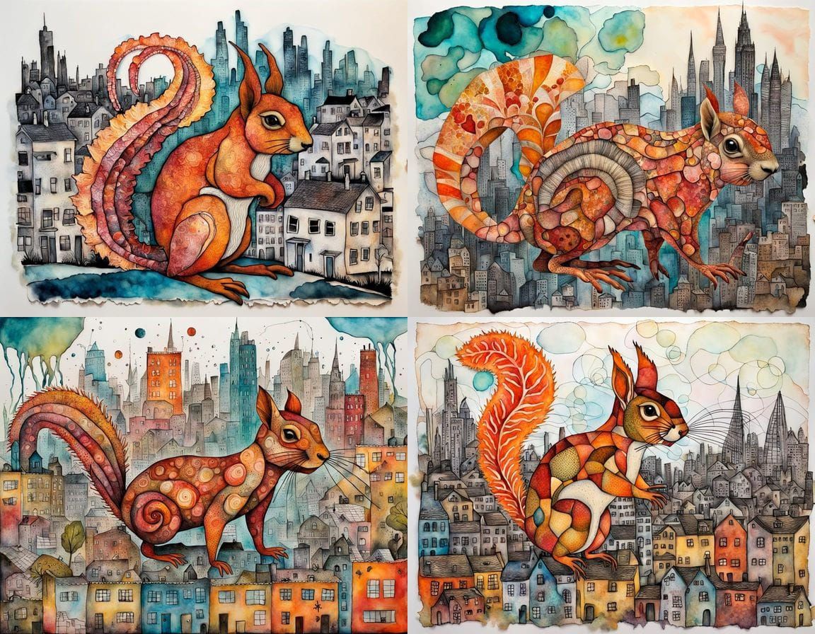 Surrealist Chimera Mutant in Mixed Media Style