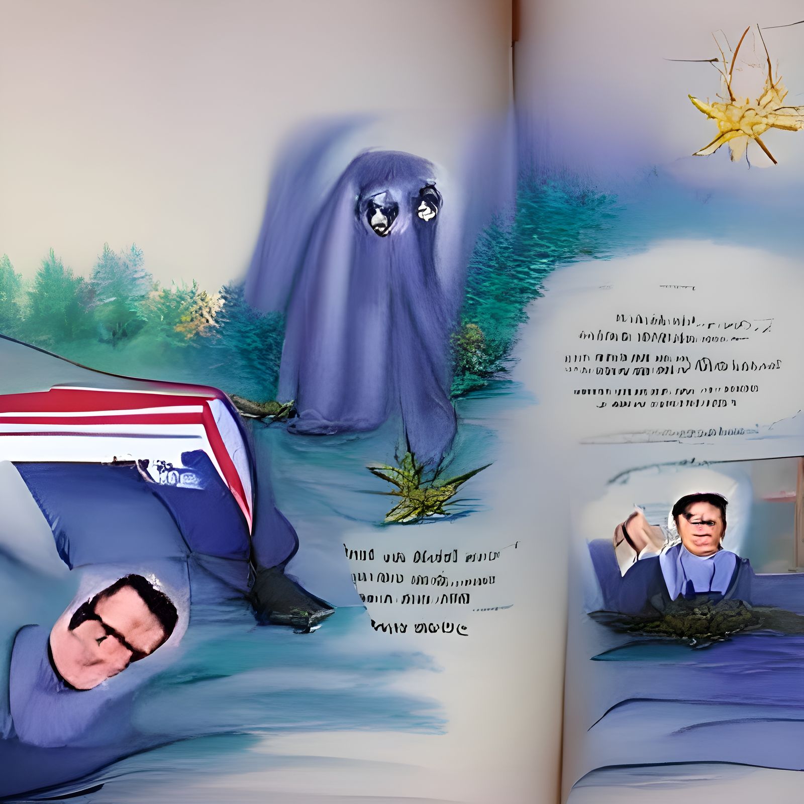Bob Saget Haunts Ted Cruz: Storybook Illustration