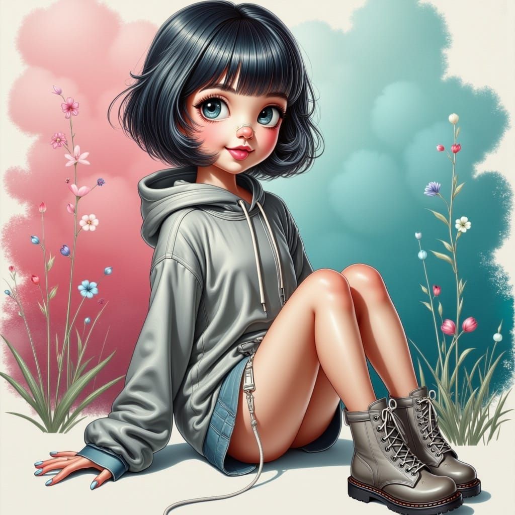 Whimsical Portrait of a Girl in Autumn Chic