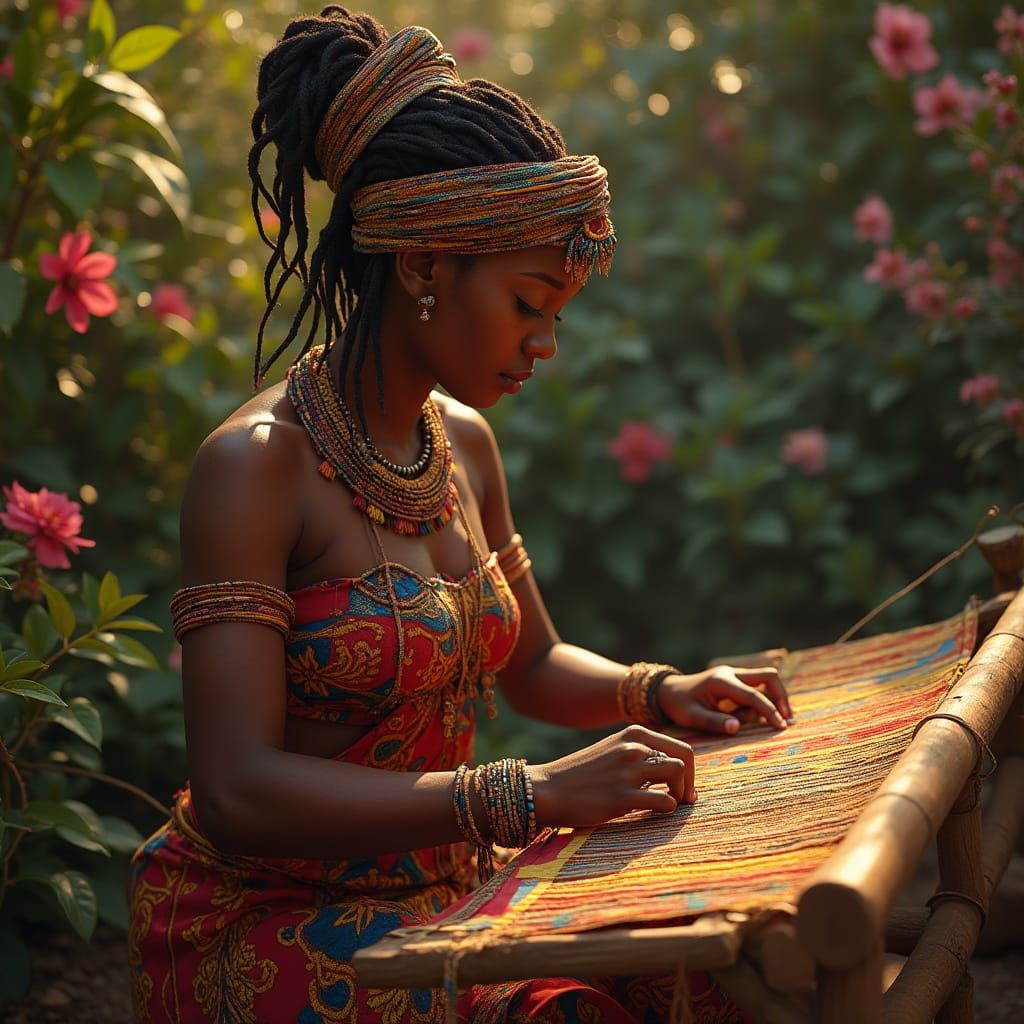 African Weaver in Golden Light
