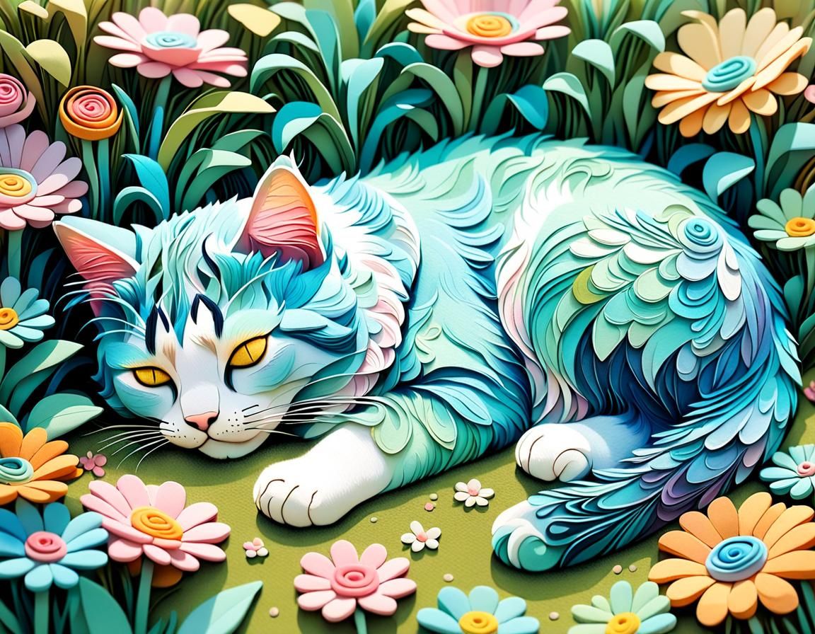 Felt texture cat