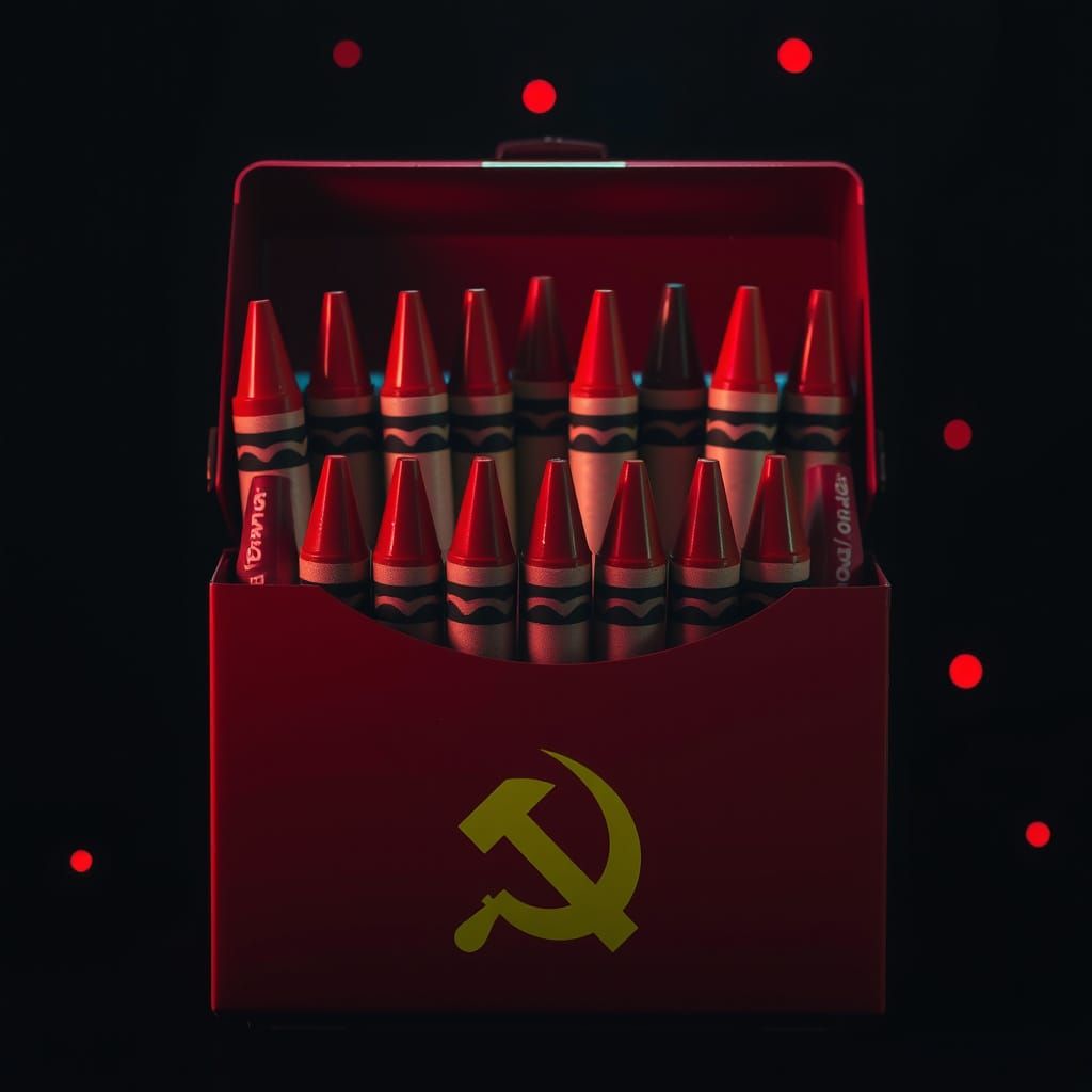 Red Soviet Crayons in Synthwave Style
