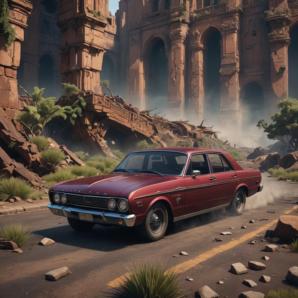 Detailed Matte Painting of an AU Ford Falcon