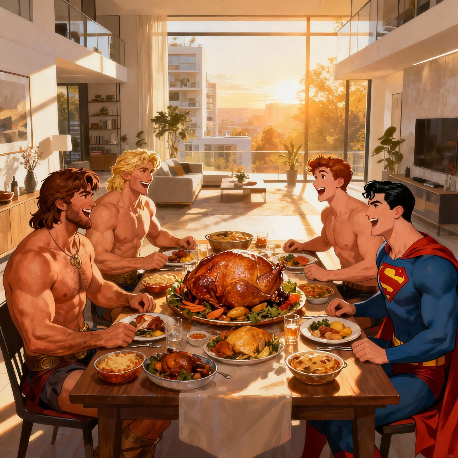 Greek Heroes and Modern Companions Share Thanksgiving Feast