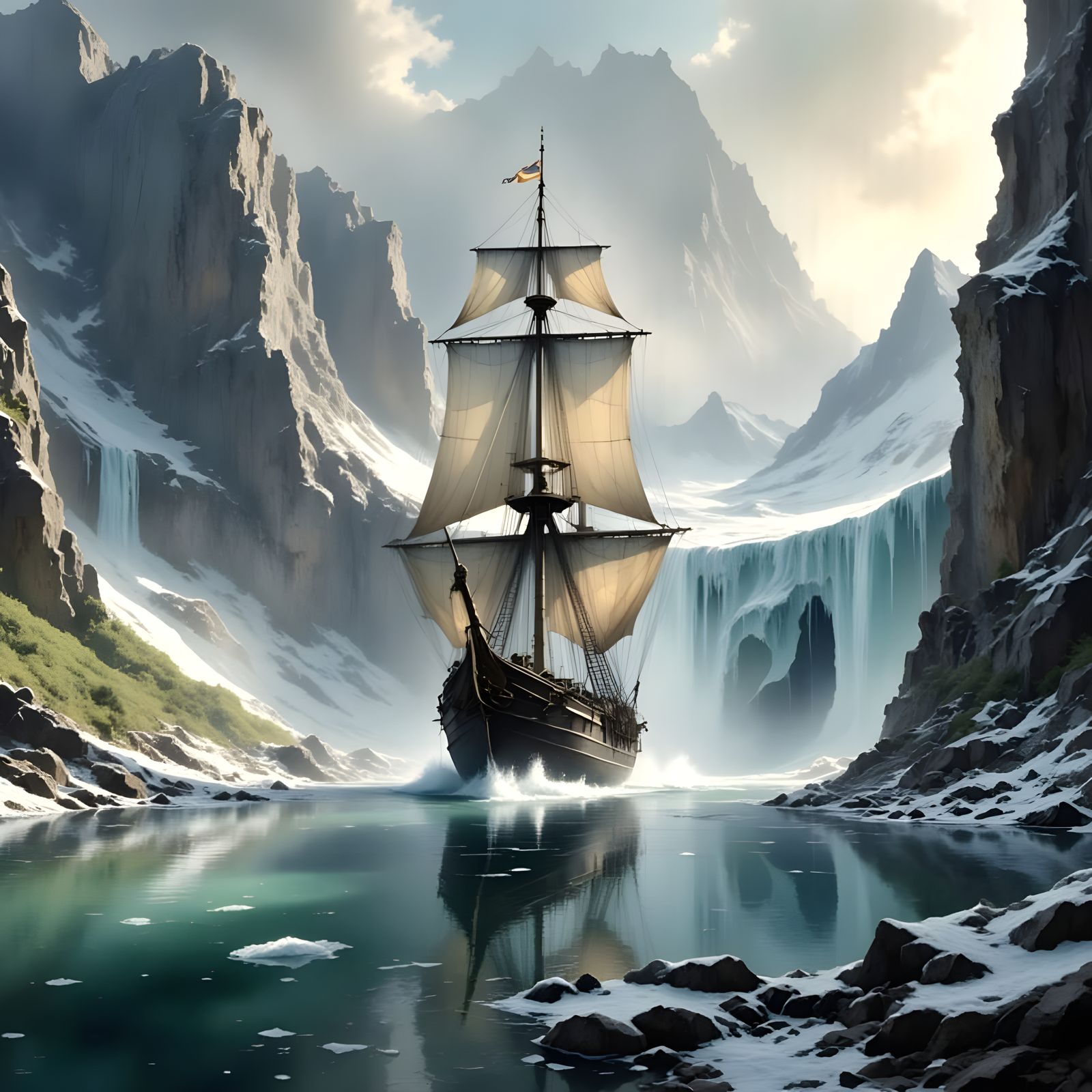 Colossal Warship Battles Arctic Glacial Waters