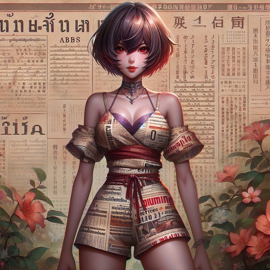 Thai Anime Woman in Matte Painting Style