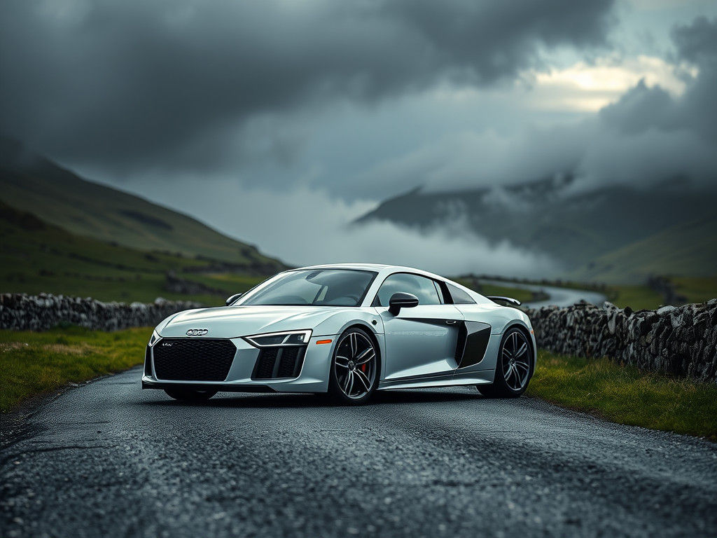 Audi R8 in Ireland: Photorealistic 8K Landscape