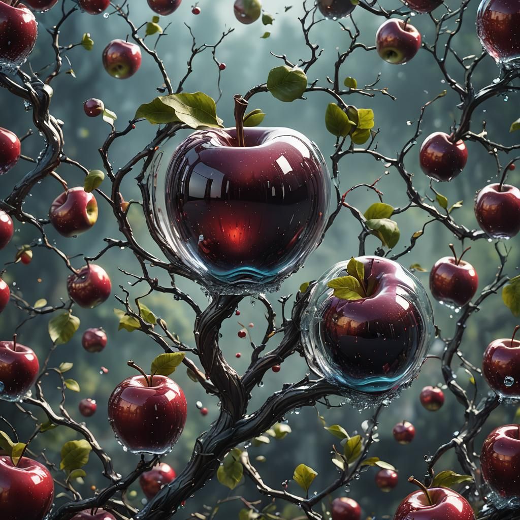 Detailed Glass Apple in Fantasy Concept Art