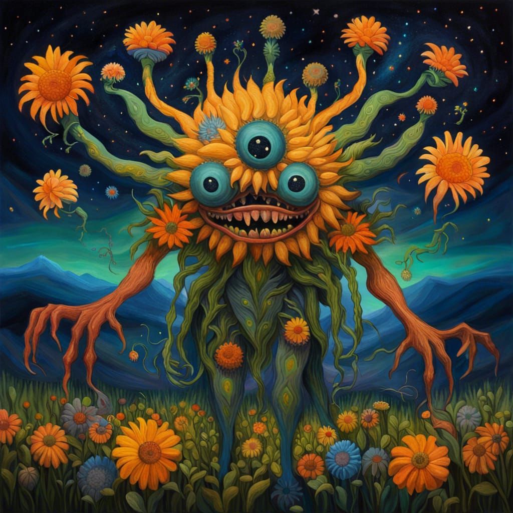 Not so scary flower monster