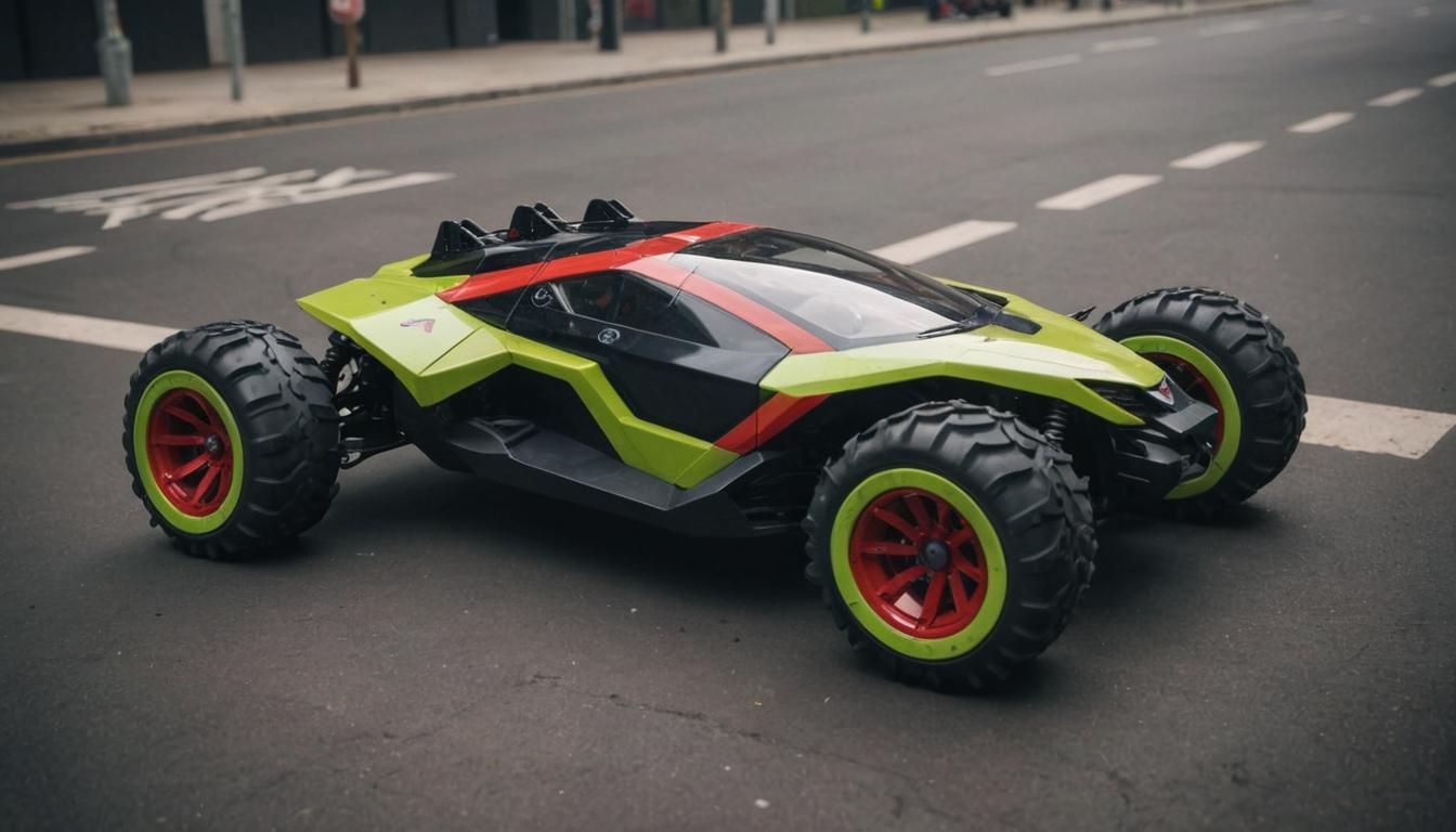 Futuristic Cyberpunk Buggy with Chevron Markings