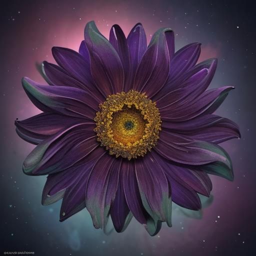 Microscopic Community Inside a Flower, Detailed Matte Painti...