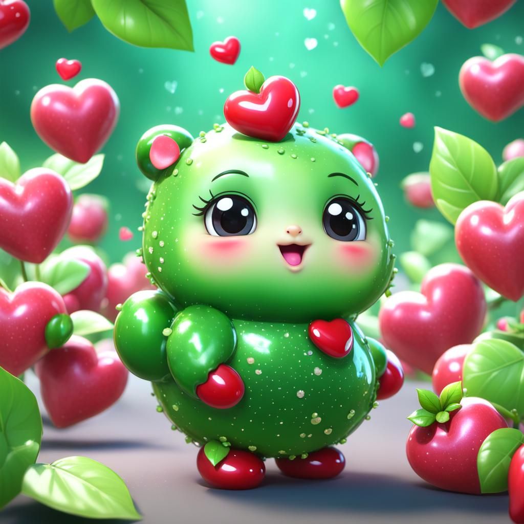 Cute Berry Baby in Kawaii Digital Art Style