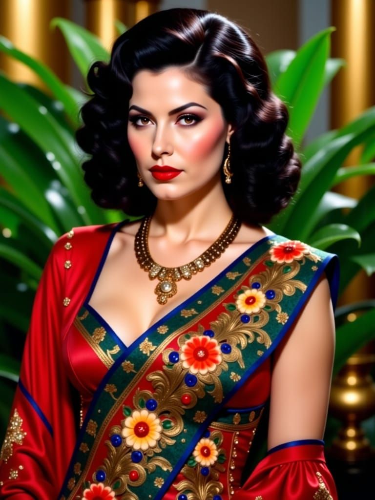 Gothic Beauty Portrait of Sauvanne in Hollywood Wave Style