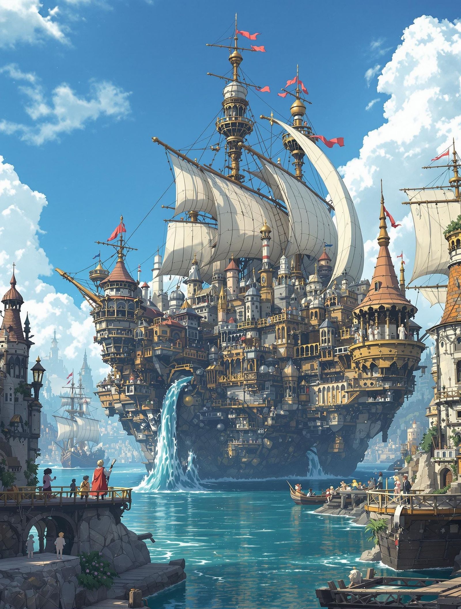 Medieval City of Wonder on a Water World