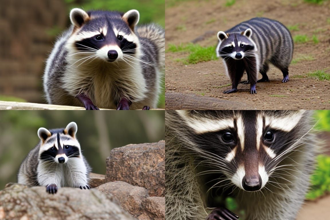 Cartoon Raccoon in Digital Art Style
