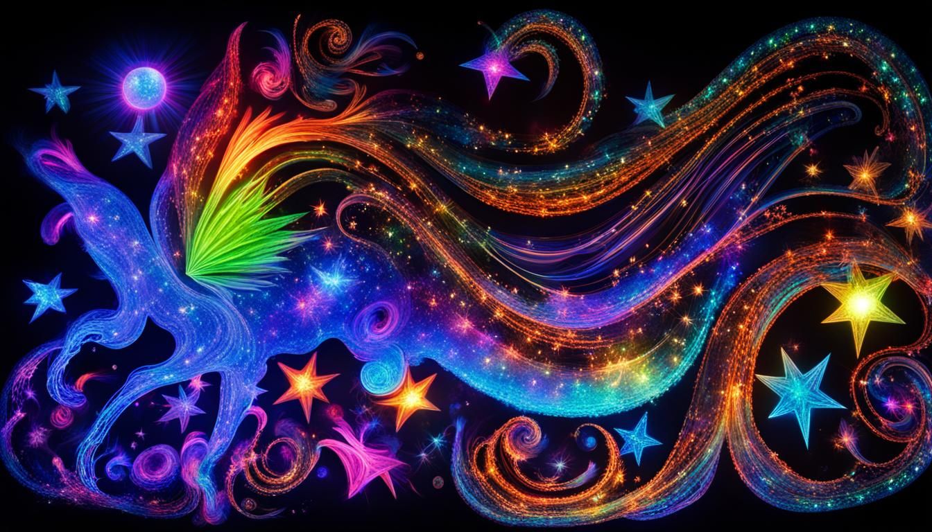 Black Light Art: Magical Fantasy Masterpiece