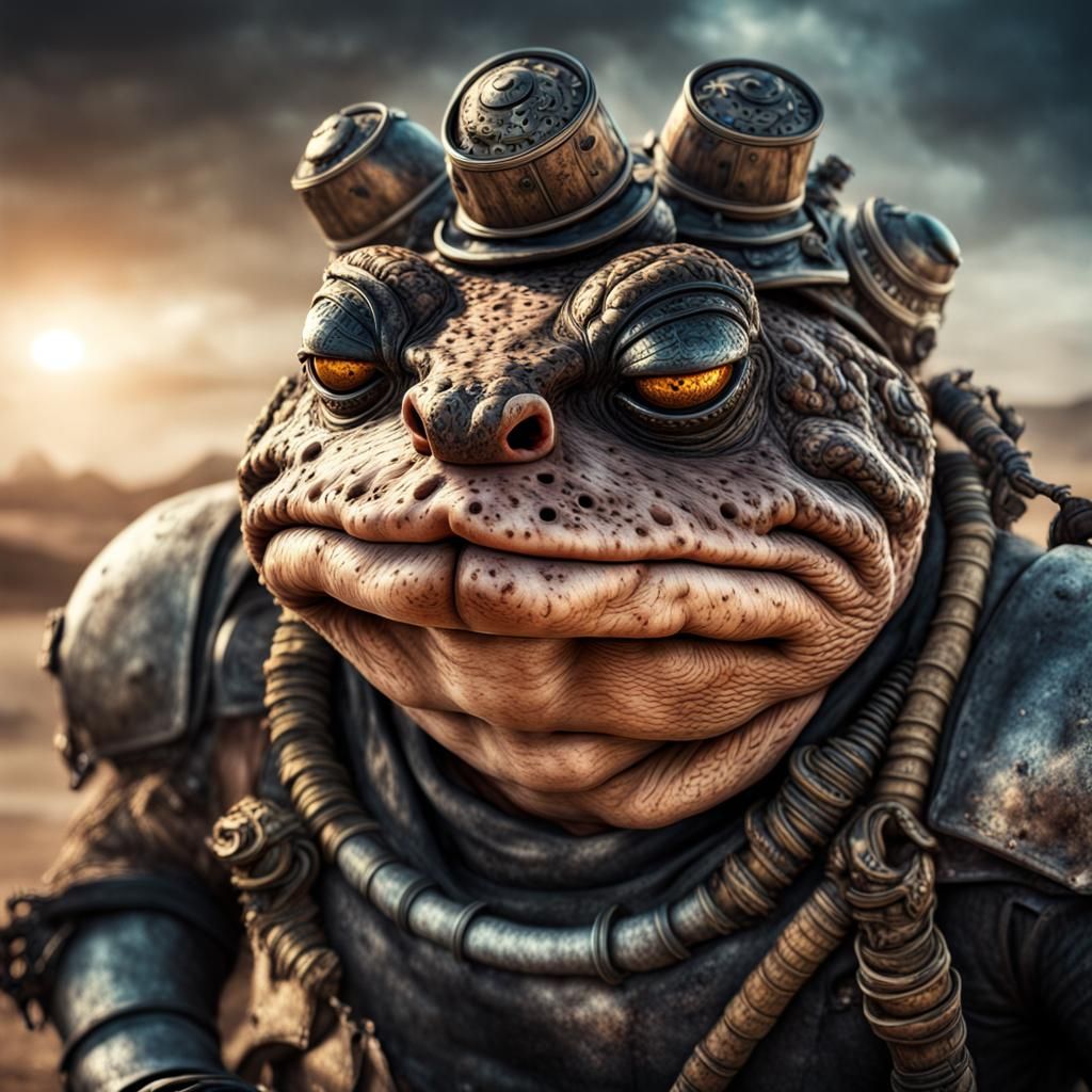 Cosmic Fantasy Toad Warrior in Hyperrealism