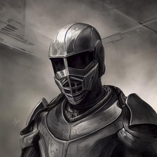 Void Knight in Futuristic Armor in Abandoned Facility