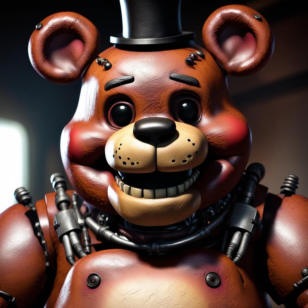 Creepy Cyborg Freddy Fazbear Portrait in 3D