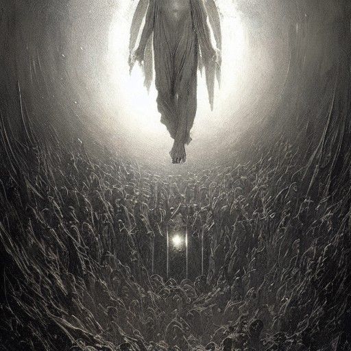 Metatron in Dark Fantasy Horror Style