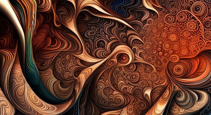 Abstract Vector Fractal with 3D Shading