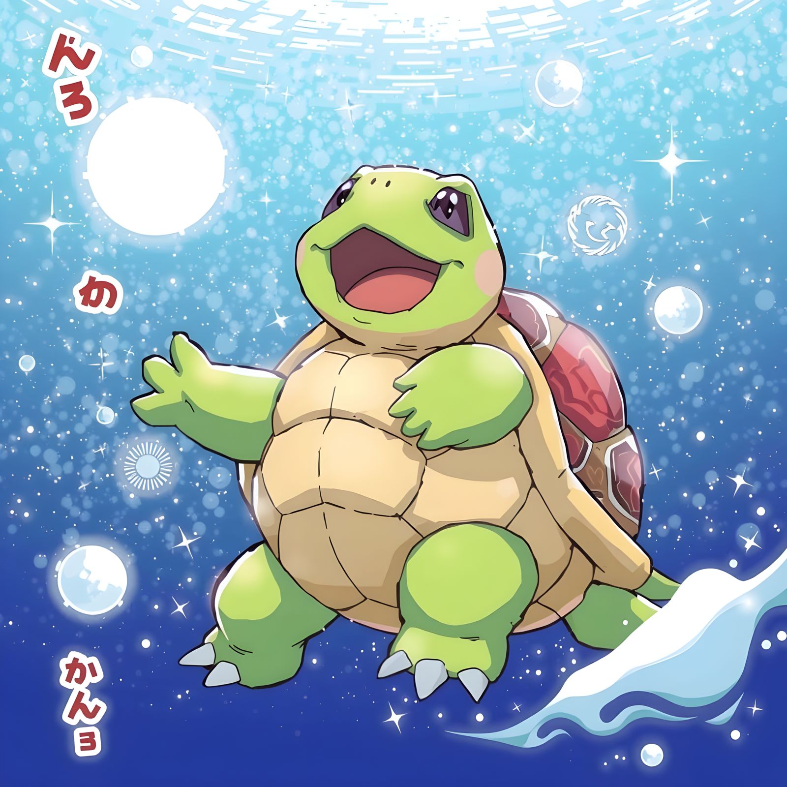 Singing Turtle in Anime Style