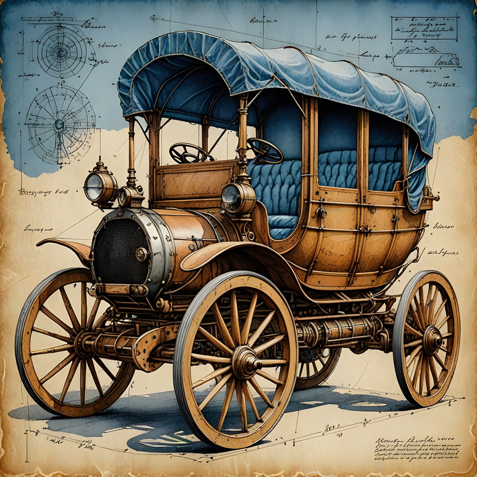 Barrel-engine carriage