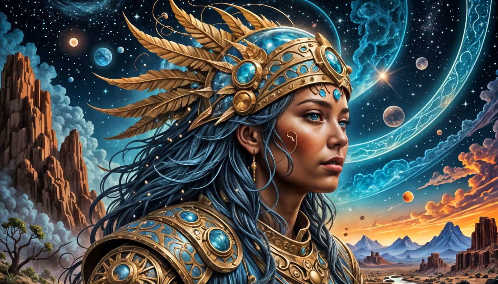 Western Stranger Rides into Cosmic Astral Landscape