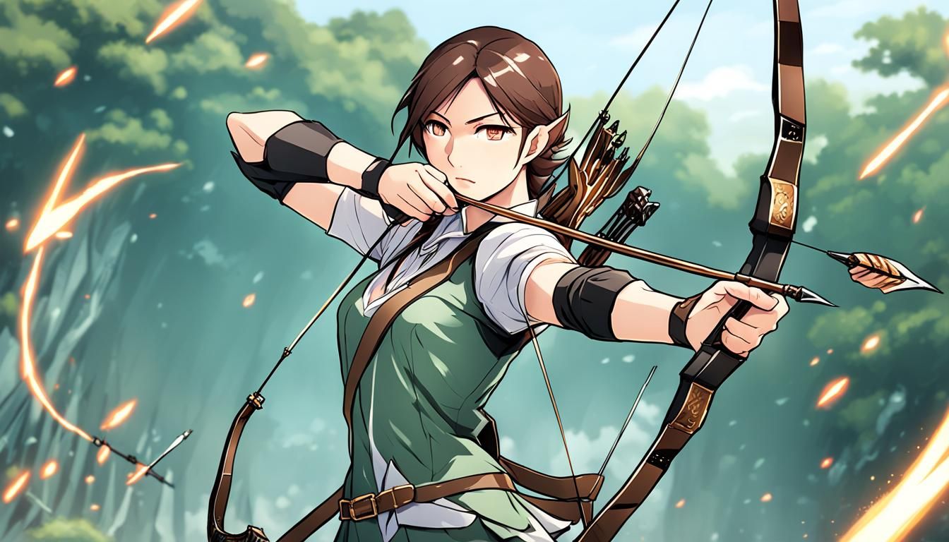 Anime Archer Ready to Fire