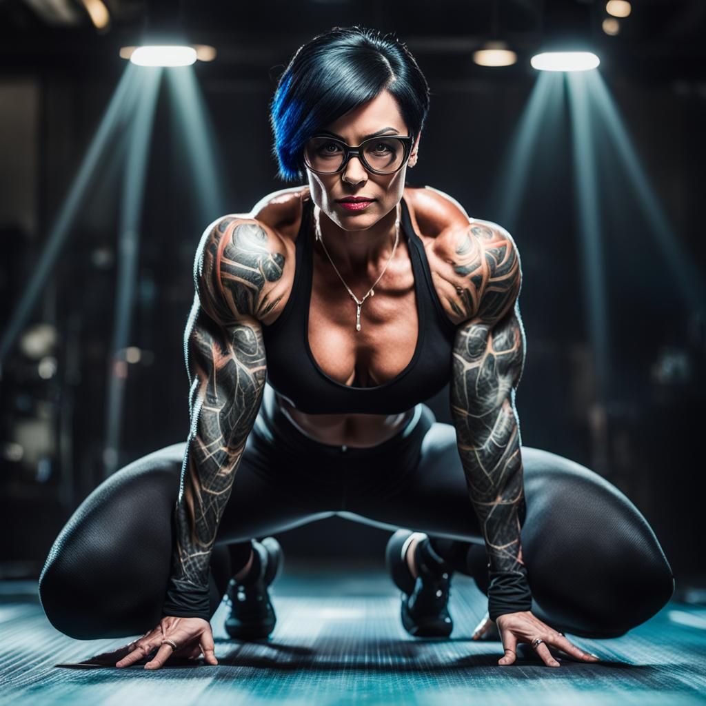 Laser Beam Crawl: Bodybuilder in Glass House