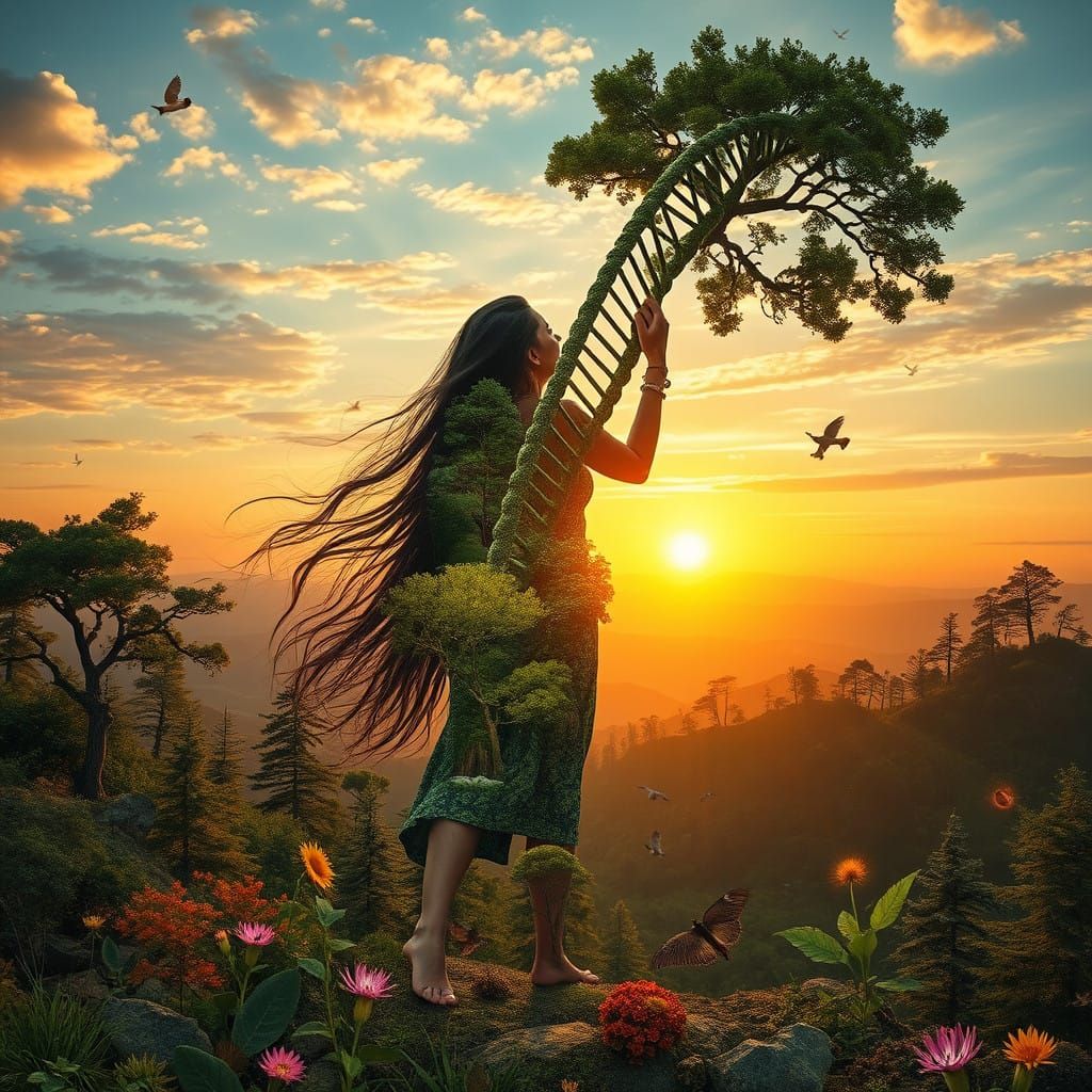 Serene Bio Art of DNA Harmony in Nature