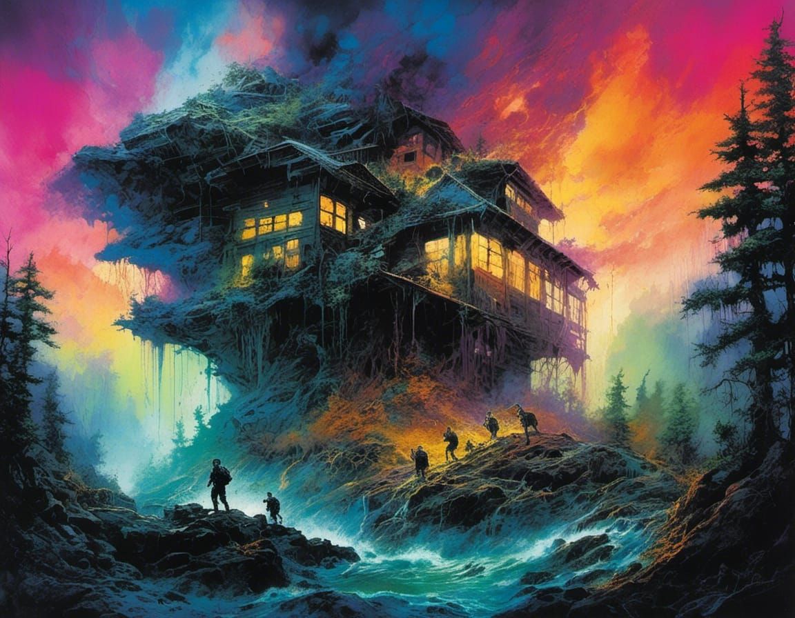 Dystopian Riders in UV-Reactive Watercolor