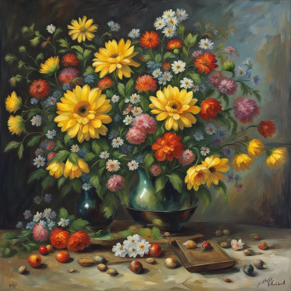 Intricate Bouquet of Winter Flowers