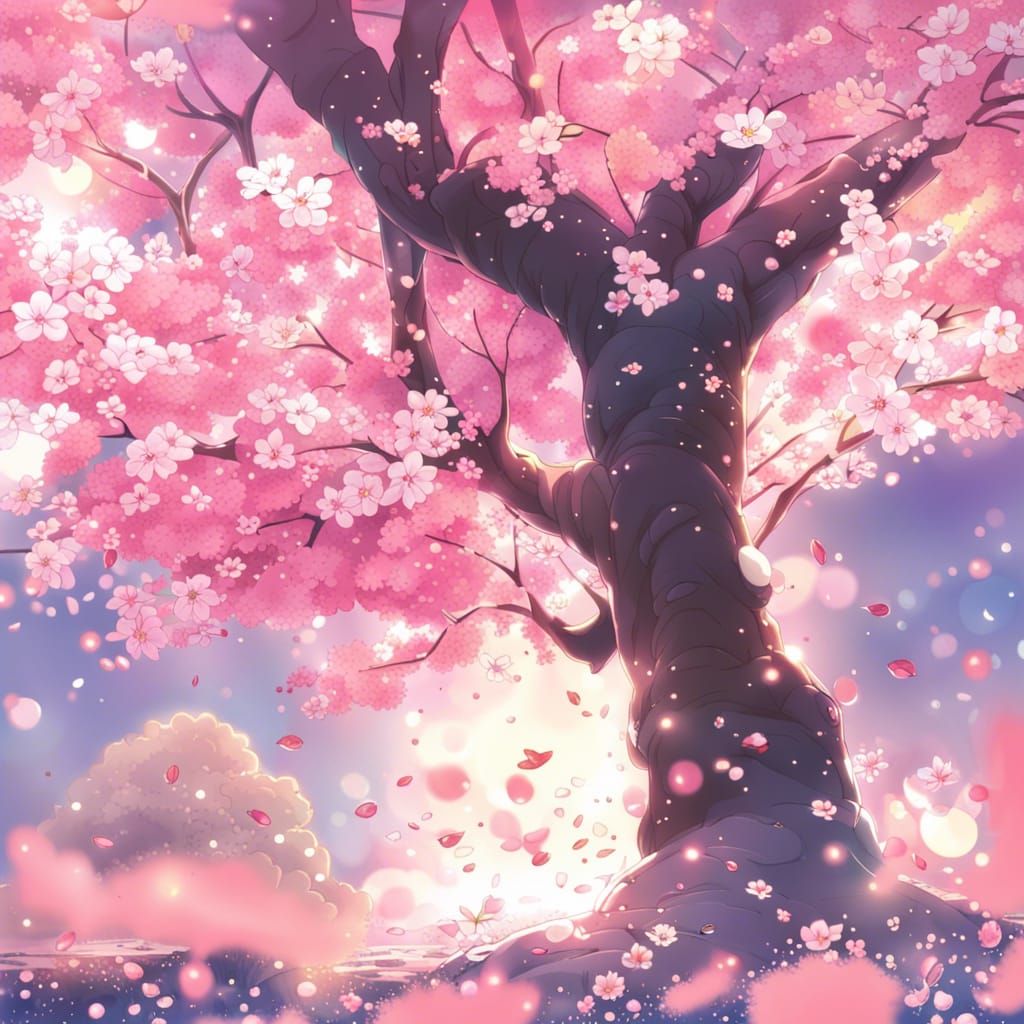 Anime Style Cherry Blossom Tree