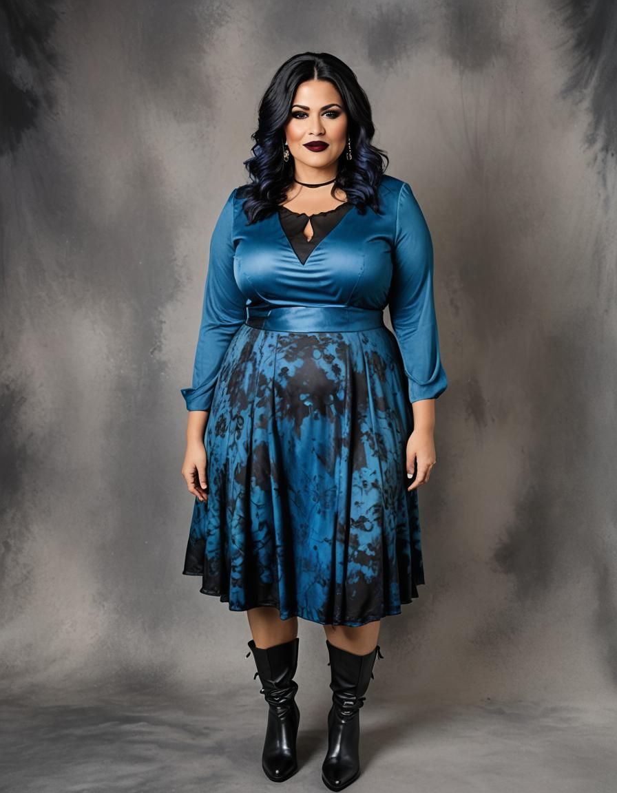 Gothic Woman Portrait in Alcohol Ink Style