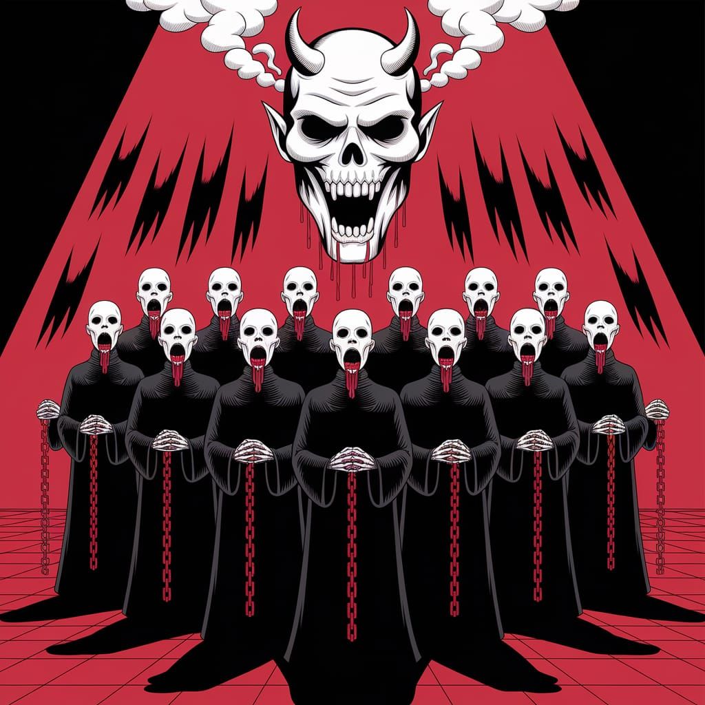 Demonic Choir: A Clive Barker-Inspired Horror Scene