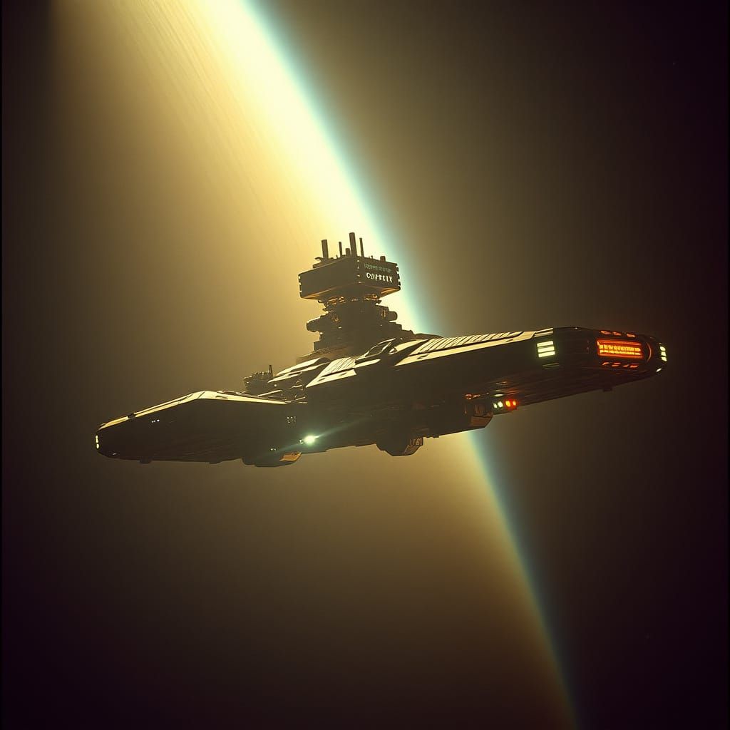 Epic Space Station Illuminated in Cinematic Lighting