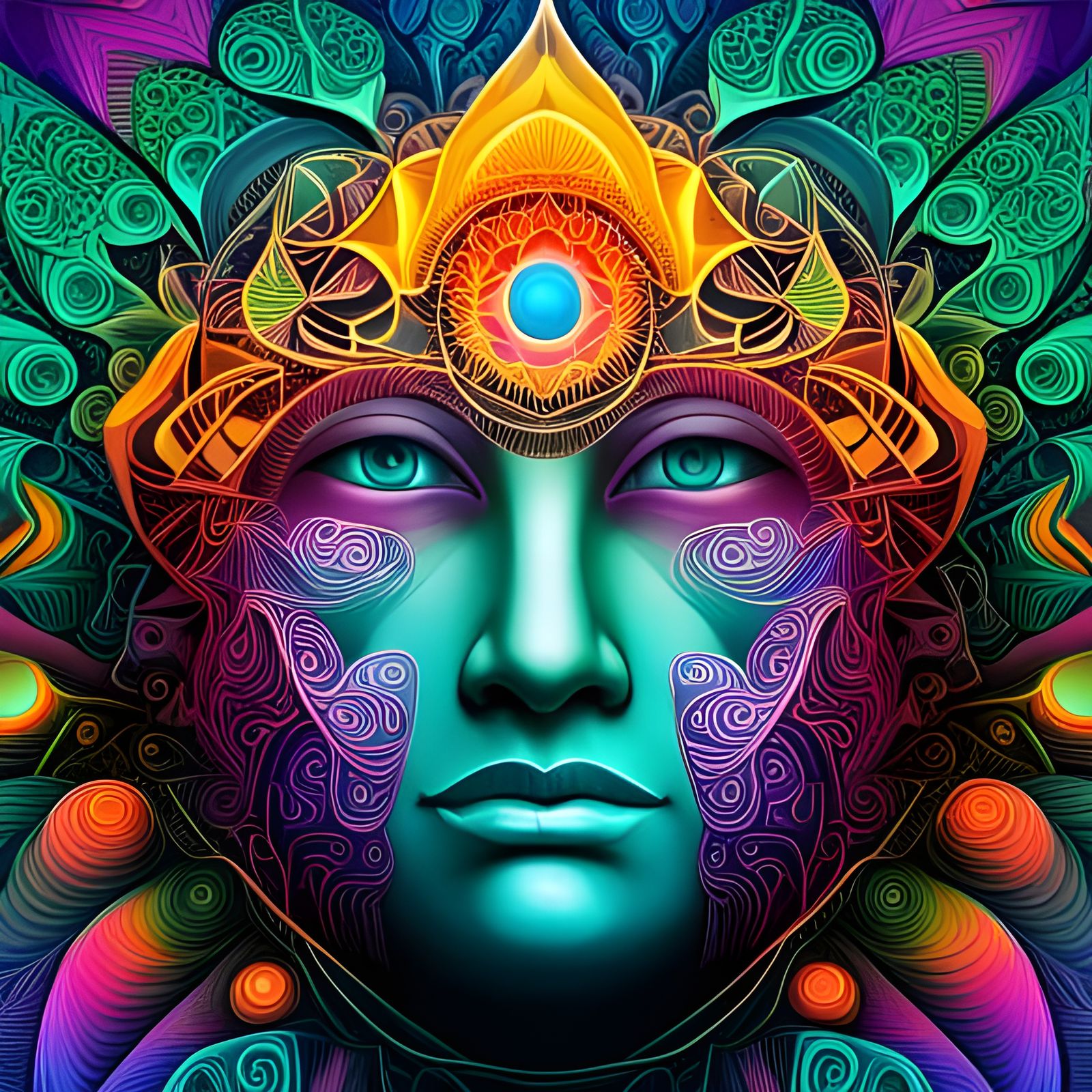 Ayahuasca Dream Spirit in Hypermaximalist Style