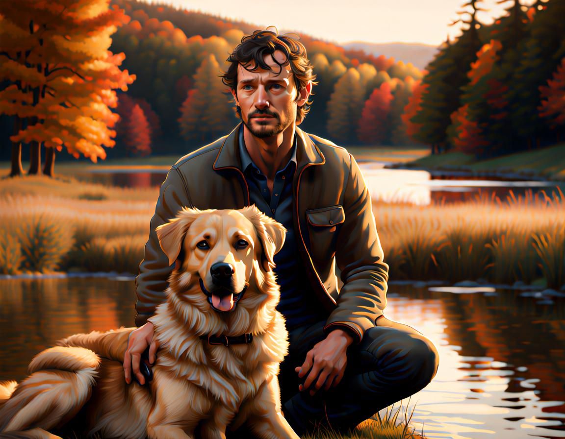 Will Graham and Winston: Hyperrealistic Riverscape Portrait