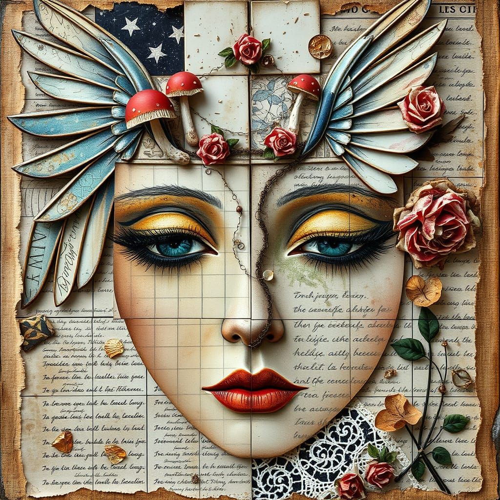 Mixed Media Masterpiece with Angelic Whispers