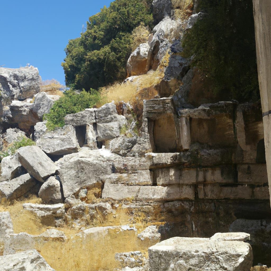 Ancient Greek Ruins with Scenic Views