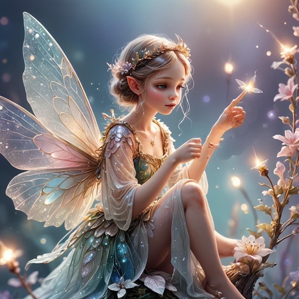 Tiny Fairy on a Fingertip