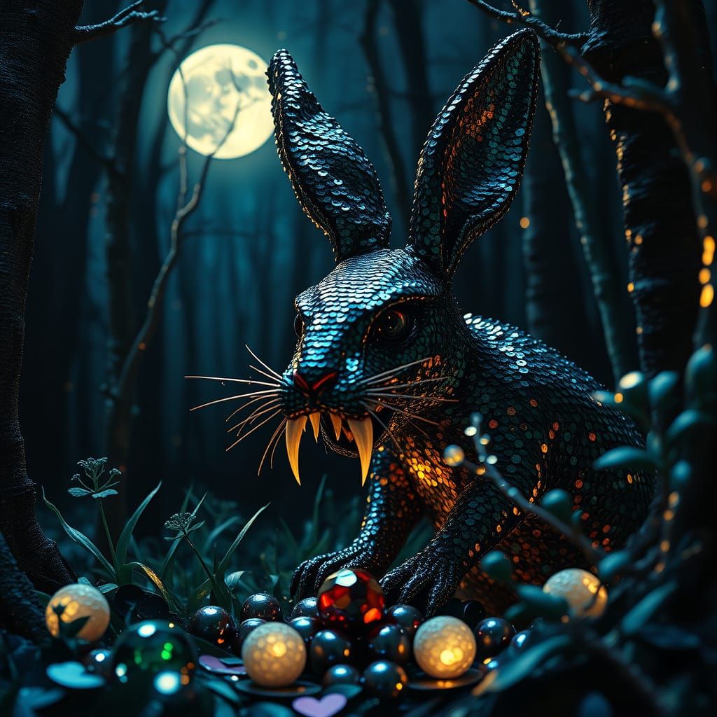 Surreal Sequin Landscape in Dark Fantasy Style