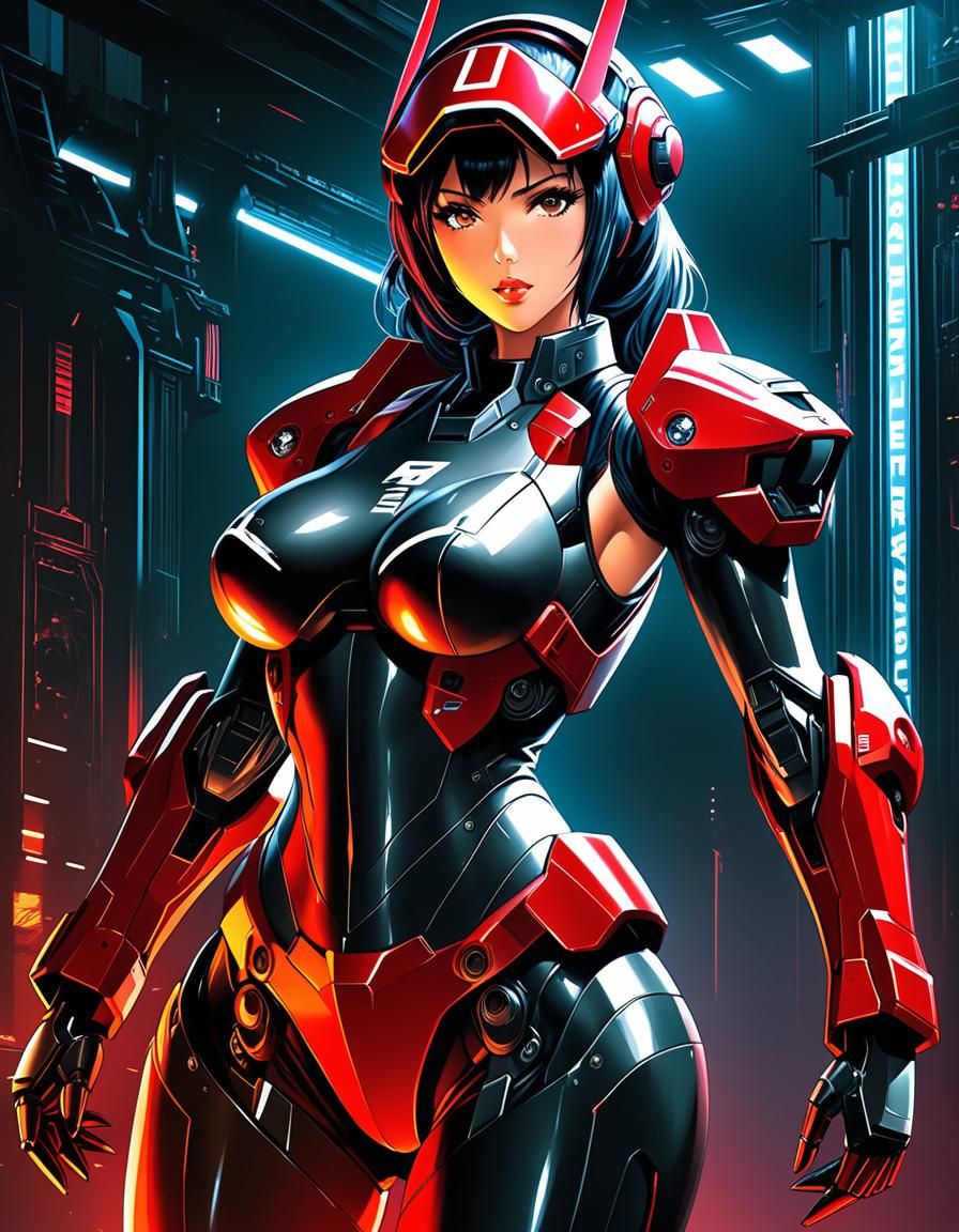 Attractive Mecha Pilot in Anime Style