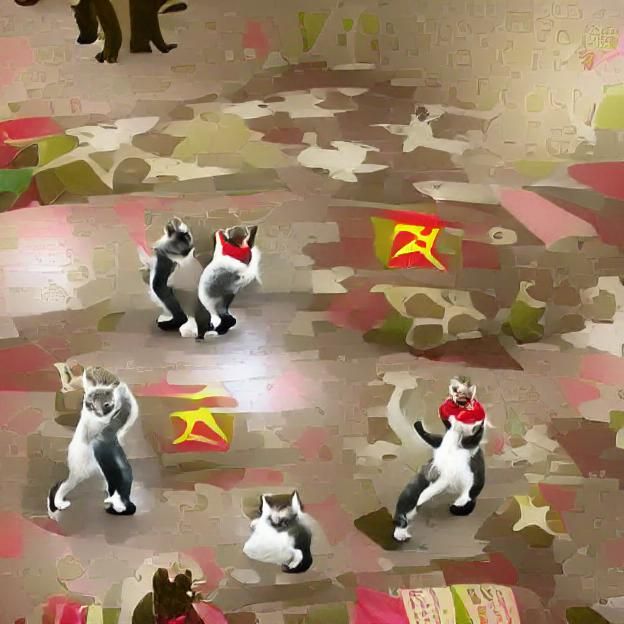 Cats Dancing in Soviet Russia Style